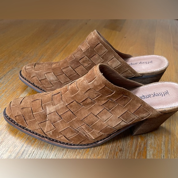 Jeffrey Campbell Favela Woven Mules in Cognac Brown - Picture 4 of 9